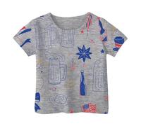 Xiaojiu Tout-Petit Hauts D Été Décontractés pour Filles Manches Courtes Coupe Ample Adaptées À L Extérieur Et À L École Vêtements Quotidiens Confortables pour Et Grandes Filles (Gris, 2-3 Ans)