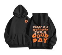 Xiaojiu Tout-Petit Sweats À Capuche Et Sweats pour Filles - Pulls d'hiver Chaleureux Imprimés avec Manches Longues Et Poche Tenue Décontractée Douce Adaptée À L'Âge 2- Ans Noir 1-2 Ans