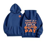 Xiaojiu Tout-Petit Sweats À Capuche Et Sweats pour Filles - Pulls d'hiver Chaleureux Imprimés avec Manches Longues Et Poche Tenue Décontractée Douce Adaptée À L'Âge 2- Ans Bleu 2-3 Ans