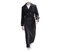 XIAOJU Trench - Veste longue pour homme, à manches longues, pour automne Business Riding Country - Taille L - Manches longues - Noir - XL