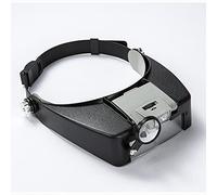 Xiaoki Loupe Serre-tête, 1,5 x 3 x 6,5 x 8 x loupe de Lunettes avec 2 lumières LED loupe de Lampe Frontale pour Les réparations, la Lecture, la Fabrication de Bijoux.