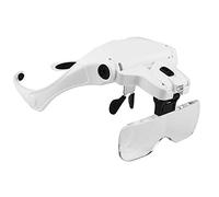 Xiaoki Loupes, loupe à Fixation sur la tête avec lumière LED, 5 lentilles 1,0X 1,5X 2,0X 2,5X 3,5X pour Gros Plan, Montre, Point de Croix, Bijoux ou Aide à la Lecture avec Bandeau