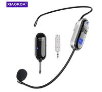 Xiaokoa Casque Micro Sans Fil Casque Sans Fil Uhf Et Micro Portable 2 En 1 Avec Affichage Numérique Led Microphone De Portée De 165 Pieds.U13A.