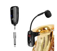 XIAOKOA Microphone sans Fil pour Saxophone, Microphone Wireless UHF pour Instruments de Musique, Récepteur et émetteur sans Fil pour Saxophone/Trompette/Trombone/Clarinette