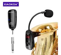 Xiaokoa Uhf Instruments Sans Fil Saxophone Microphone Récepteur Sans Fil Émetteur,Portée De 160 Pieds,Plug And Play,Idéal Pour Les Trompettes.Black.