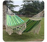XIAOKUKU Adultes Jardin hamac, hamac tricoté pour 2 Personnes en macramé de Bohême avec Poutre d'équilibre Anti-roulis hamacs portatifs adaptés au Camping et à la randonnée intérieurs et extérieurs,D