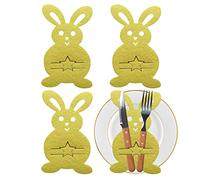 xiaolan Sac pour cuisine, 4 housses pour couverts - Motif Pentagramme Couverts Sacs Lapin Couverts Titulaire Vaisselle Ustensile Sacs Rangement pour Table Fête