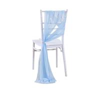 XIAOLZSL Lot de 10/50 Ceintures de Chaise en Mousseline Brillante 17 x 250 cm, Housses de Chaise de Mariage en Gaze, Ruban, décoration de Chaise d'allée de fête de Mariage(Sky Blue,10 pcs)