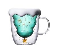 XIAOMAOMAO Noël Tasse Double Paroi Verres,Tasses Mignonn,Noël Tasse Personnalisée Esthétique Amis Tasse,Doux Tasses thé Verres Verre à café, Joyeux Cadeaux de Pour Filles Hommes