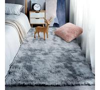XIAOMEI Grand Tapis Salon 60 x 100 cm Poil Long Tapis Chambre Modernes Moderne pour Chambre à Coucher, Salon, Gris Clair