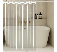 XIAOMEI Rideau de Douche Lavable 150 x 75 cm Peva Imperméable et Anti Moisissure Rideaux de Baignoire avec Œillets Métalliques et Crochets pour Salle de Bain, Douchee à Domicile, Couleur Transparente