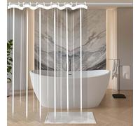 XIAOMEI Rideau Douche 80 x 100 cm Anti Moisissure et Imperméable Rideaux de Baignoire avec Œillets Métalliques et Crochets pour Baignoire et Salle de Bains, Couleur Transparente