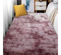 XIAOMEI Tapis Salon 250 x 350 cm à Poils Longs, Lavable, Antidérapant, Moderne, Moelleux Tapis Shaggy Doux Ne Perd Pas Ses Poils pour Salon Chambre, Rose Pourpre