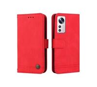 Xiaomi 12 Etui Pour/12x Antichoc Longue Sangle Sangle Courte Supports De Fente Pour Carte Portefeuille Rouge