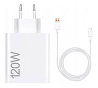 Xiaomi 120W HyperCharge Combo (Type-A) - 120W Charger, USB Port, USB-C Cable, Smart Device Identification, White (ES V CHARGEUR GPS