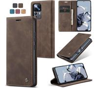 Xiaomi 12t/12t Pro/K50 Ultra Case Premium Pu Leather Cover Card Slots Wallet Pouch With Stand Function Flip Case For Xiaomi 12t/12t Pro/Xiaomi K50 Ultra - Coffee