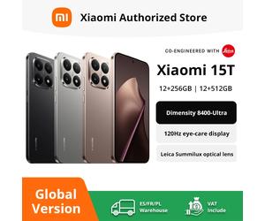 Xiaomi 15T 5G Version Globale Appareil Photo Leica 12 Go/256 Go 12 Go/512 Go Écran AMOLED 6,83 pouces 120 Hz Processeur MTK Dimensity 8400-Ultra Batterie 5500 mAh Black