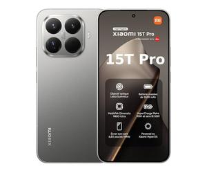 XIAOMI 15T Pro, Smartphone 12 + 512 Go, écran 6,83" 144 Hz avec Protection oculaire, MediaTek Dimensity 9400+, Téléobjectif Leica x5 Pro 50 MP, 5 500mAh, Gris, Chargeur Non Inclus