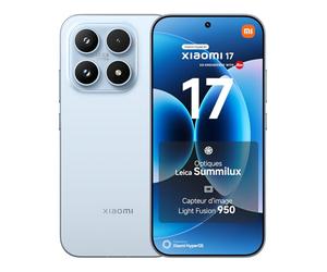 Xiaomi 17, Smartphone 12+512 GB, Optique Leica Summilux, Capteur Light Fusion 950, Batterie 6330mAh (typ), Xiaomi HyperAI, Bleu, Garantie 2 Years, Chargeur Non fourni