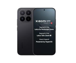 XIAOMI 17T (noir, 12 Go + 512 Go) | Caméras Leica Flagship | Optique Leica UltraPure | Segment Best Leica 5X Zoom optique | Zoom IA de 120X | Écran AMOLED de 16,74 cm (6,59 pouces) 120 Hz | 3500