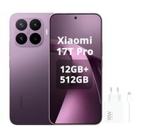 XIAOMI 17T Pro Smartphone 12 Go + 512 Go - Téléphone portable avec Android, écran Eye-Care de 6,83" 144 Hz - Batterie au carbone silicium 7000 mAh - Caméra Leica 5X - Violet foncé - Chargeur 90 W