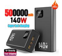 Xiaomi 500000mAh batterie externe 140W charge Super rapide Powerbank chargeur de batterie externe Portable pour iPhone Huawei Samsung Black 30000mAh