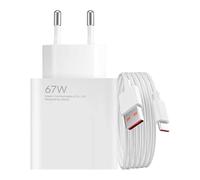 Xiaomi 67 W HyperCharge Combo (Type-A) - Chargeur de 67 W, Port USB, câble USB-C, Identification Intelligente des appareils, Blanc (Version ES)