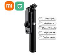 Xiaomi-Bâton de selfie sans fil, Bluetooth, lumière de remplissage LED, trépied arc-en-ciel, obturateur à distance, Android, téléphone portable IOS, 1045mm-Noir