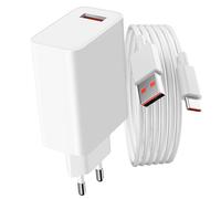 Chargeur secteur USB 33W + Câble USB vers USB-C blanc, Produit officiel Xiaomi
