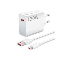 Xiaomi Charging Combo 120W Chargeur rapide USB-A + Câble de données USB-C Blanc MDY-13-EE