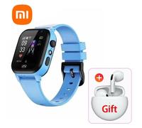 Xiaomi Enfants 5G Montre Intelligente Sos Gps Localisation Appel Vidéo Carte Sim Enfant Caméra Étanche Mise À Niveau 2025 Pour Garçons Filles Ajouter Des Écouteurs.Blue Add White.