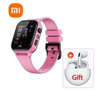 Xiaomi Enfants 5G Montre Intelligente Sos Gps Localisation Appel Vidéo Carte Sim Enfant Caméra Étanche Mise À Niveau 2025 Pour Garçons Filles Ajouter Des Écouteurs.Pink Add White.
