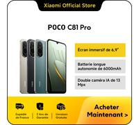 Xiaomi France | POCO C81 Pro, Écran immersif de 6,9", Batterie longue autonomie de 6000mAh, Processeur octa-core puissant, Double caméra IA de 13 Mpx noir