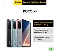Xiaomi France | POCO M7, Batterie longue autonomie de 7 000 mAh (type), Écran immersif FHD+ de 6,9", Double caméra IA 50 MP nette Noir
