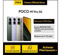 Xiaomi France | POCO M7 Pro, Dimensity 7025-Ultra, Écran AMOLED FHD+ 120 Hz avec protection oculaire, Batterie de 5 110 mAh Argent