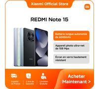 Smartphone - XIAOMI - REDMI Note 15 - 6 Go RAM - 128 Go - Batterie 6000mAh - Vert