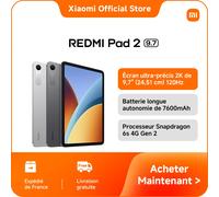 Xiaomi France | REDMI Pad 2 9.7 Énorme batterie de 7 600 mAh (typ), Plateforme mobile Snapdragon® 6s 4G Gen 2, Propulsé par Xiaomi HyperOS Silver