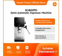 Xiaomi France | Xiaomi Semi-automatic Espresso Machine, Pompe 20 bars pour une extraction parfaite, Contrôle précis de la température, Pré-infusion à basse pression