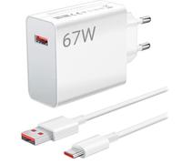 Xiaomi Hyper Charging Combo 67 W - Prise Chargeur Double Type A et USB C | Tête de Chargeur pour Tous Les téléphones Portables | Chargeur Universel Compact à Charge Rapide | Blanc