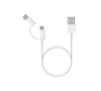 XIAOMI Mi 2-in1 USB Cable - Câble Combo Micro USB & Type C - 1m - Recharge Rapide - Blanc (Blister)