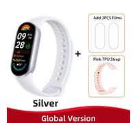 Xiaomi-Mi Band 9,Version Globale,Moniteur De Fréquence Cardiaque Et D'oxygène Sanguin,Écran Tactile Amoled 1.62 "",150 + Modes De Fitness,Batterie 233mah - Type Silver N Pink Strap #B