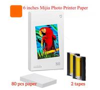 Xiaomi Mi - imprimante Photo dédiée, 6 pouces, 80 pièces, papier Photo auto-adhésif arrière, ensemble de rubans colorés, Film de protection HD, papiers Photo Set 1-80pcs 2 tape