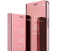 Xiaomi Mi Note 10 Miroir Housse Coque Etui A Rabat, Mirror Smart View Standing 360¡Ã Protecteur Etui Coque Pour Xiaomi Mi Note 10. Mirror: Rose Gold