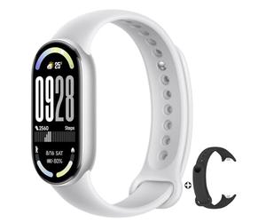 Xiaomi Mi Smart Band 10 -Écran AMOLED de 1,72 Pouce | 21 Jours d'Autonomie | Écran Tactile, traqueur Multisport, traqueur d'activité, Moniteur de fréquence Cardiaque | Connectivité Bluetooth (Argent)