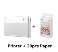 Xiaomi Mijia imprimante Photo de poche 1S impression Photo plusieurs couleurs poche Portable léger Portable impression partagée - Type Add 20pcs Papper