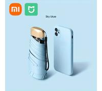 Xiaomi-Mini Parapluie Capsule Ultraléger,Protection UV,Pare-Soleil Portable et observateur,Cinq Possède une Pluie Ensoleillée - Type Sky Blue