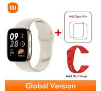 Xiaomi-Montre Intelligente Redmi Watch 3,Version Globale,Prend En Charge Bluetooth,®Grand Écran Amoled,5 Iko,1.75 Pouces,Appel Téléphonique - Type Ivory N Red Strap