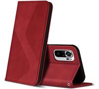 Xiaomi Note 10 4g / Note 10s Case, Premium Leather Protective Flip Wallet Case Cover For Xiaomi Note 10 4g / Note 10s (Red)