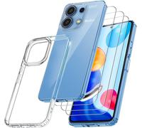 Xiaomi Note 13 4g Case, With 3 Armor Tempered Glass Films, Never Yellowing Military Standard, Shock Resistant And Scratch Resistant Protective Case Transparent