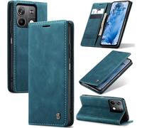 Xiaomi Note 13 5g Case, Premium Leather Flip Case Cover With Card Slot And Stand Function For Xiaomi Note 13 5g - Blue-Green